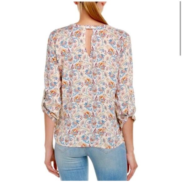 Alice Blue Stitch Fix Womens Sweet Rain Top Small Swiss Dot Peasant Colorful - Picture 7 of 7